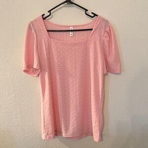 Pink Eyelet Women's Top